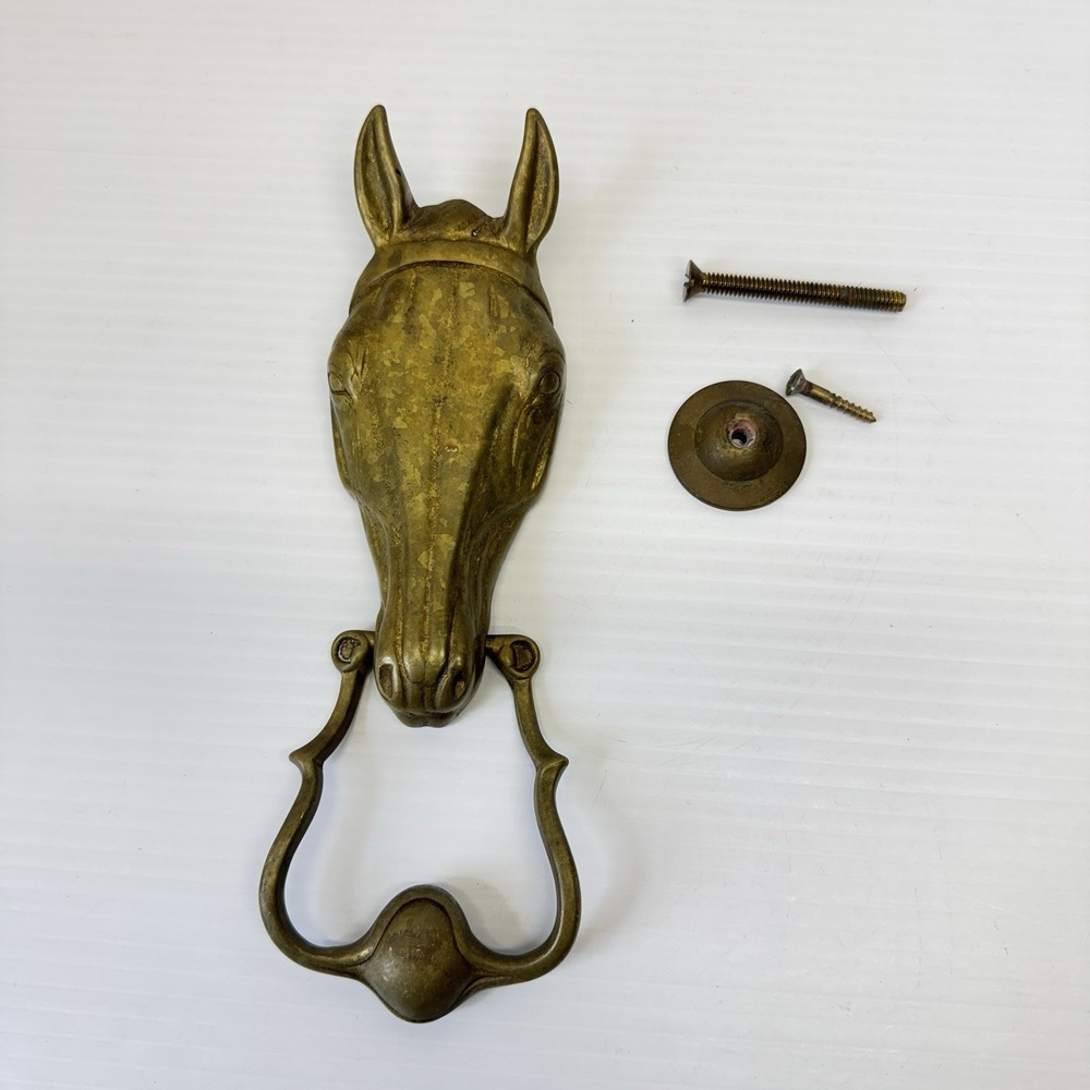 Vintage Brass Horse Door Knocker 1949 VA Metalcrafters 17-13 CRK Equestrian
